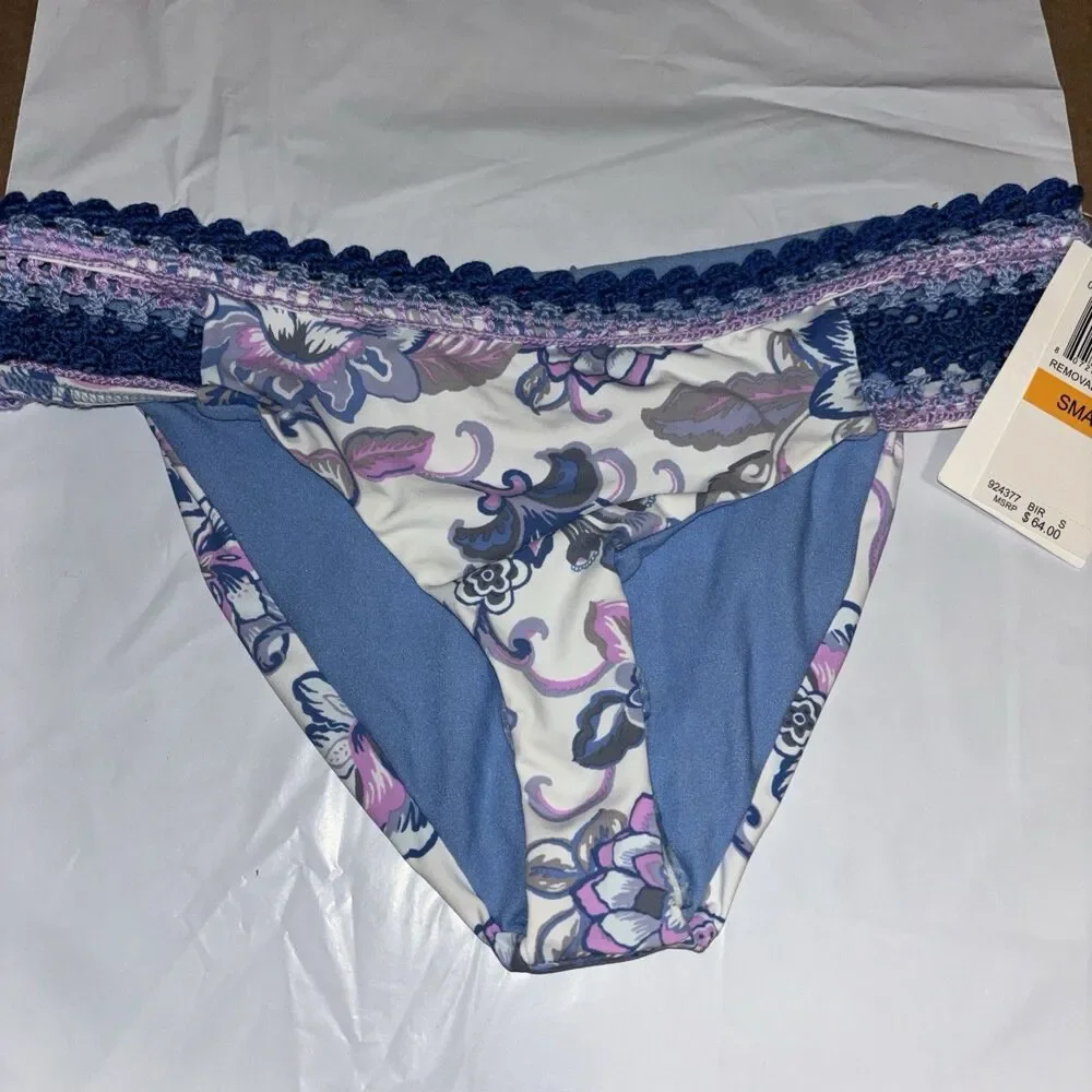Becca By Rebecca Virtue 263908 Women's Tab Side Bikini Bottom Swimwear Size S